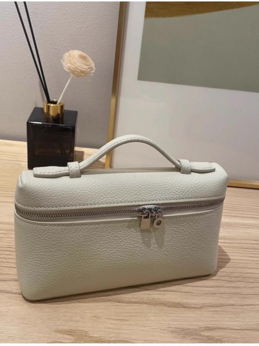Classic Top-Handle Women's mini Bag  and crossbody bag in Light Cream